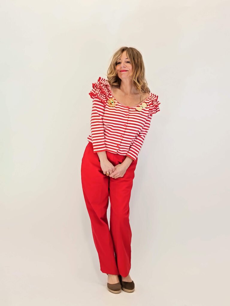 Angie Shop_Cardigan_maglia righe rosse