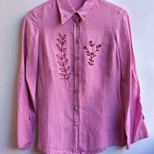 Camicia lino rosa