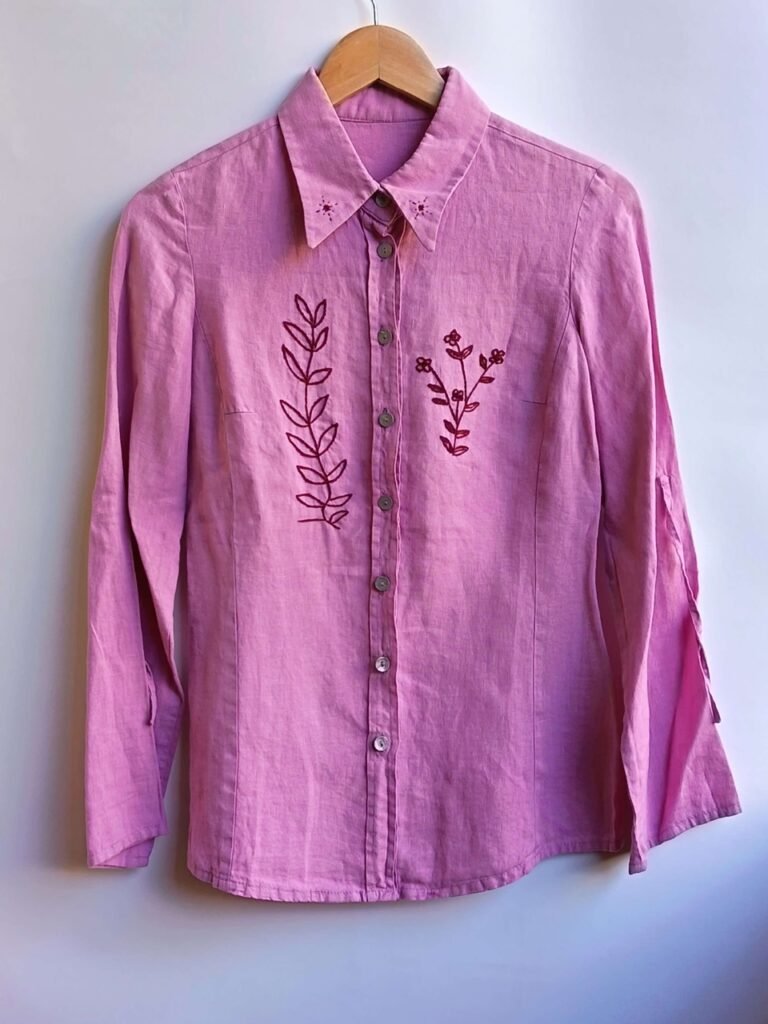 An-gi_Made in Italy_Camicia lino rosa