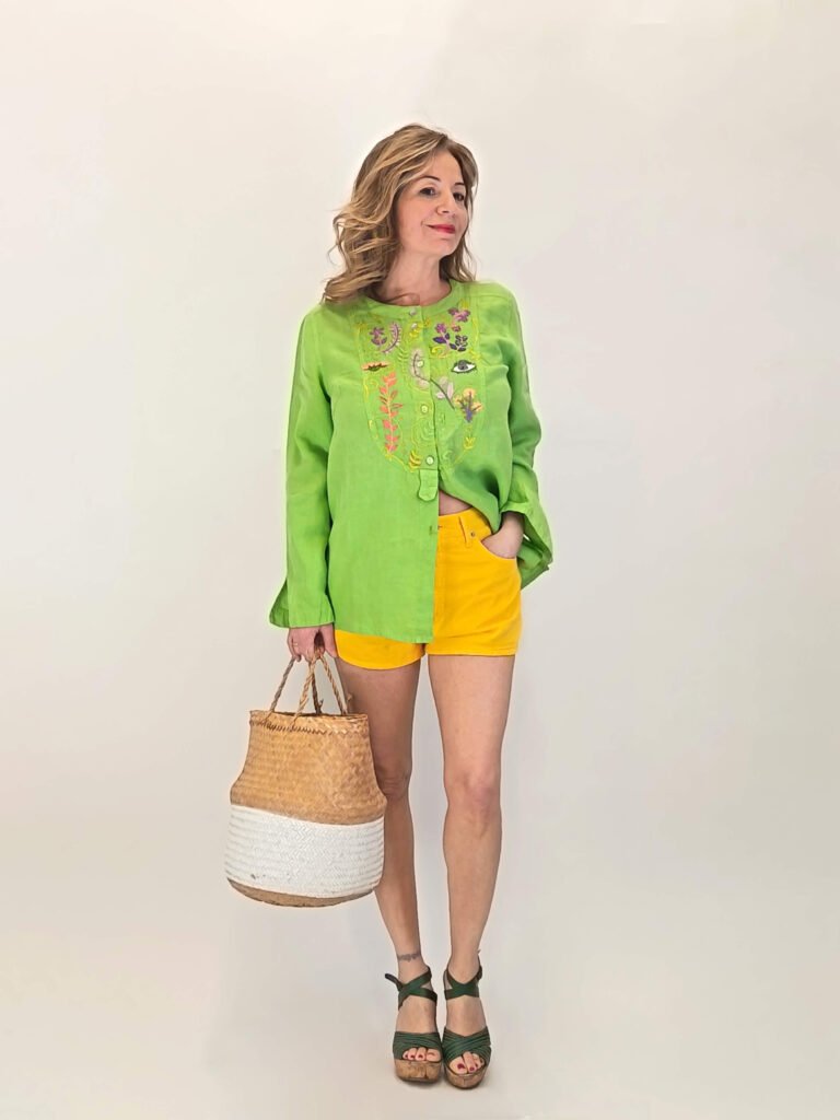 An-gi_made in italy_camicia lino verde