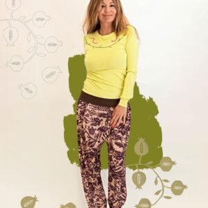 Maglia upcycling – ricamo serpenti e foglie