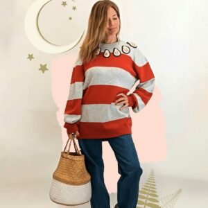 Maglione upcycling – fichi all’uncinetto